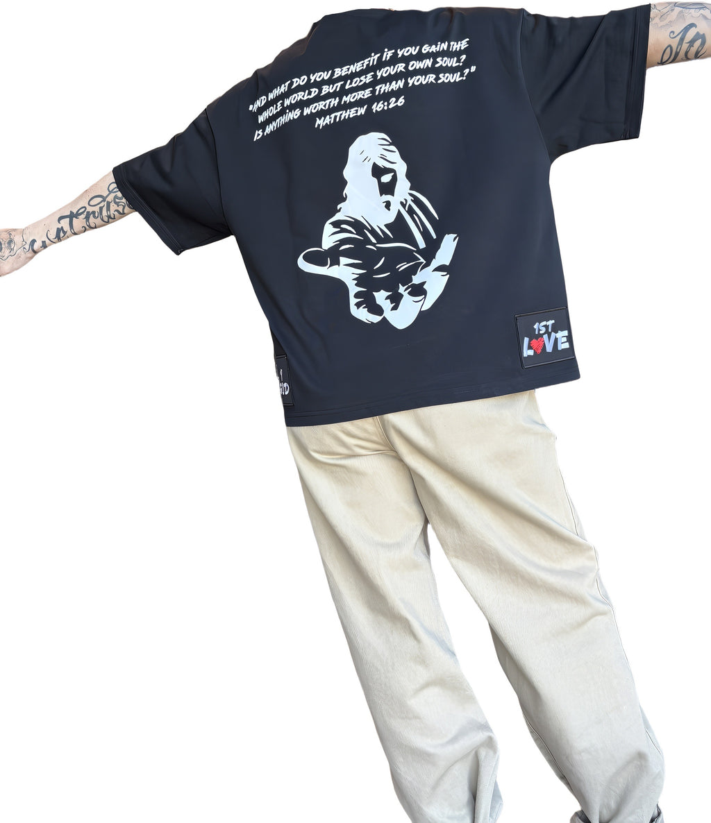 short sleeved shirt with 2 custom patches